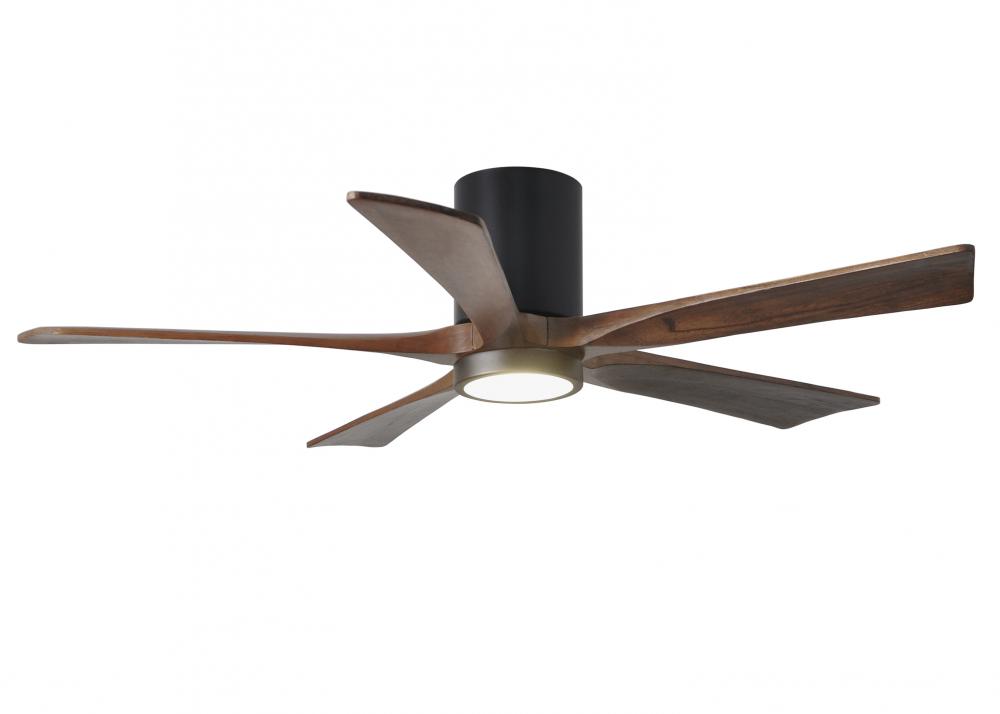Irene-5HLK - 52&#34; Five Blade Flush Mount Paddle Fan - 5CCT Integrated LED - Matte Black Finish