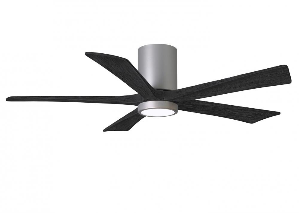Irene-5HLK - 52&#34; Five Blade Flush Mount Paddle Fan - 5CCT Integrated LED - Brushed Nickel Finish
