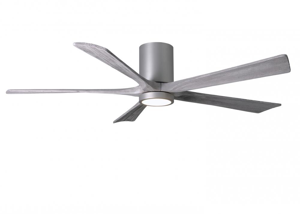 Irene-5HLK - 60&#34; Five Blade Flush Mount Paddle Fan - 5CCT Integrated LED - Brushed Nickel Finish