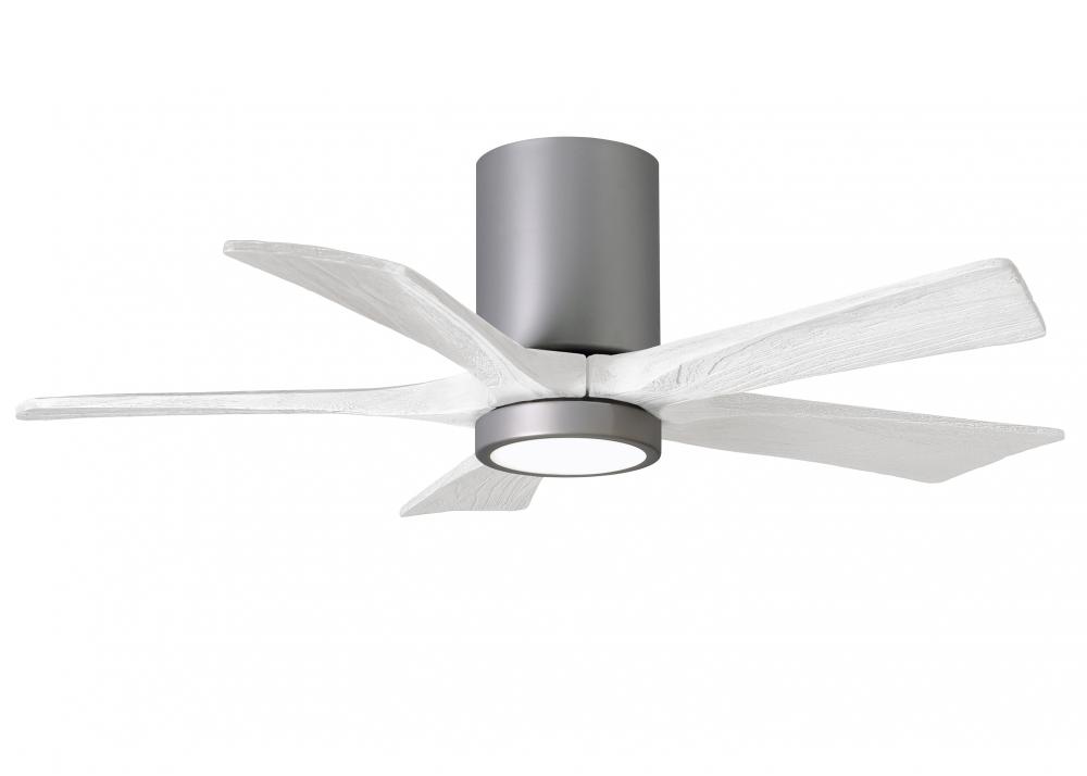 Irene-5HLK - 42&#34; Five Blade Flush Mount Paddle Fan - 5CCT Integrated LED - Brushed Nickel Finish