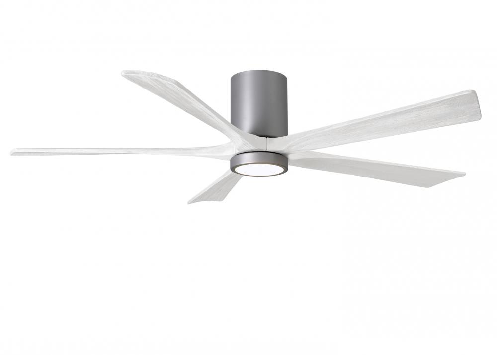 Irene-5HLK - 60&#34; Five Blade Flush Mount Paddle Fan - 5CCT Integrated LED - Brushed Nickel Finish