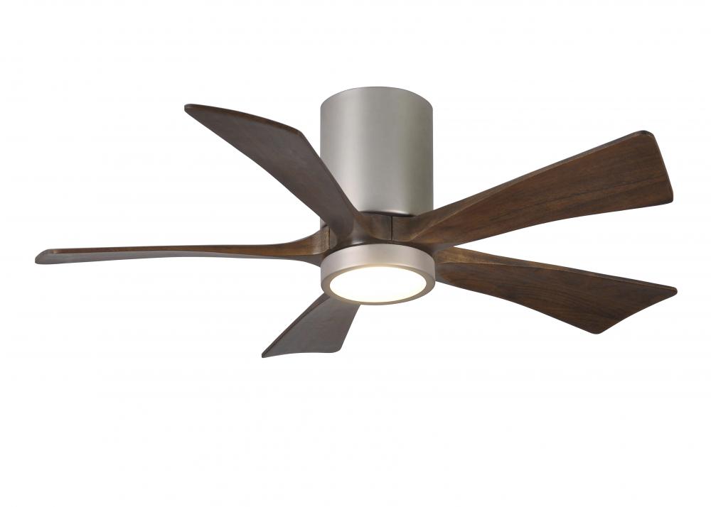 Irene-5HLK - 42&#34; Five Blade Flush Mount Paddle Fan - 5CCT Integrated LED - Brushed Nickel Finish