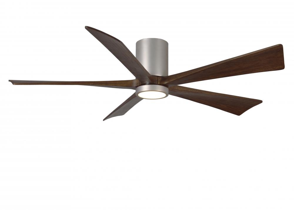 Irene-5HLK - 60&#34; Five Blade Flush Mount Paddle Fan - 5CCT Integrated LED - Brushed Nickel Finish