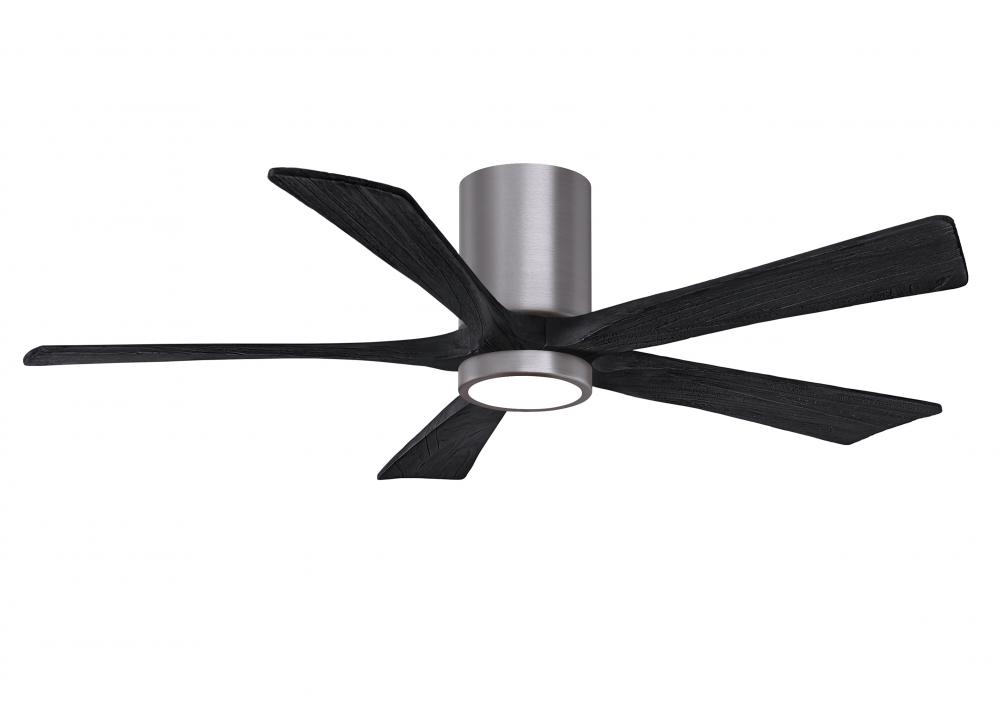 Irene-5HLK - 52&#34; Five Blade Flush Mount Paddle Fan - 5CCT Integrated LED - Brushed Pewter Finish