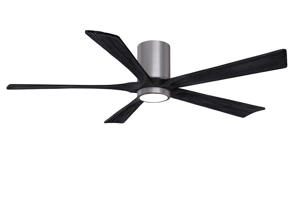 Irene-5HLK - 60&#34; Five Blade Flush Mount Paddle Fan - 5CCT Integrated LED - Brushed Pewter Finish
