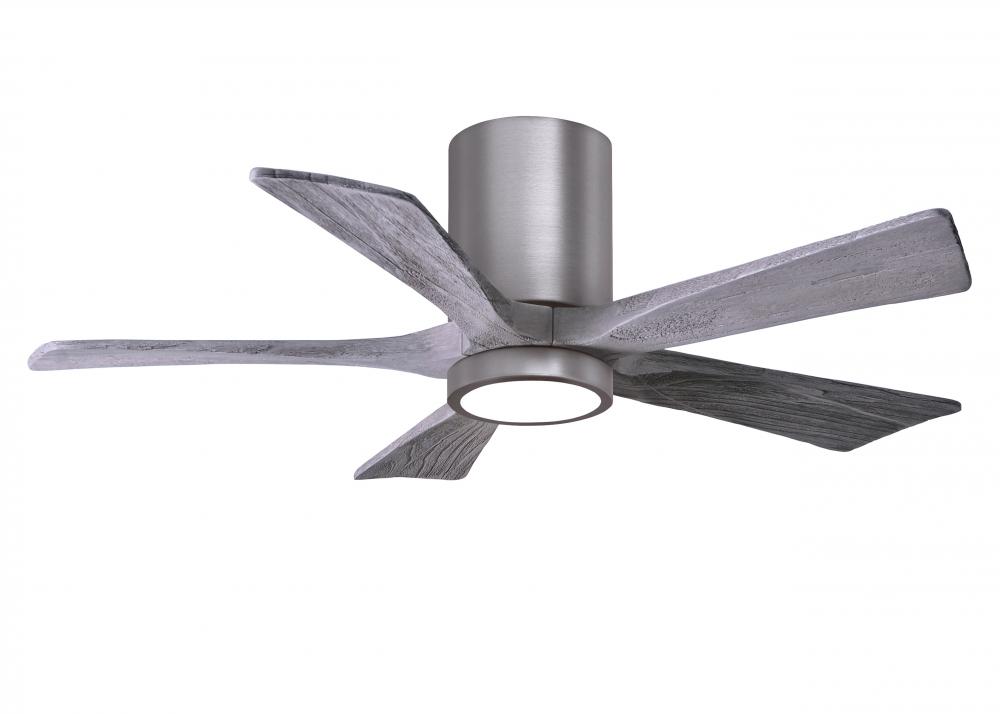 Irene-5HLK - 42&#34; Five Blade Flush Mount Paddle Fan - 5CCT Integrated LED - Brushed Pewter Finish
