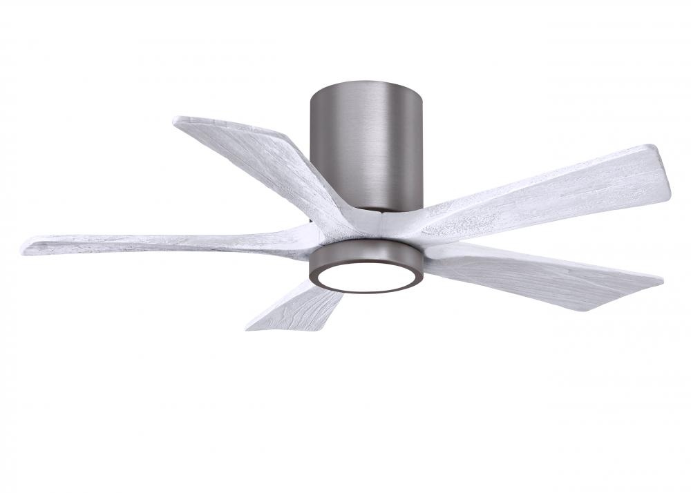Irene-5HLK - 42&#34; Five Blade Flush Mount Paddle Fan - 5CCT Integrated LED - Brushed Pewter Finish