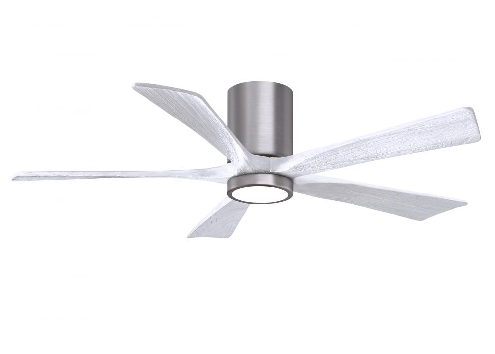 Irene-5HLK - 52&#34; Five Blade Flush Mount Paddle Fan - 5CCT Integrated LED - Brushed Pewter Finish