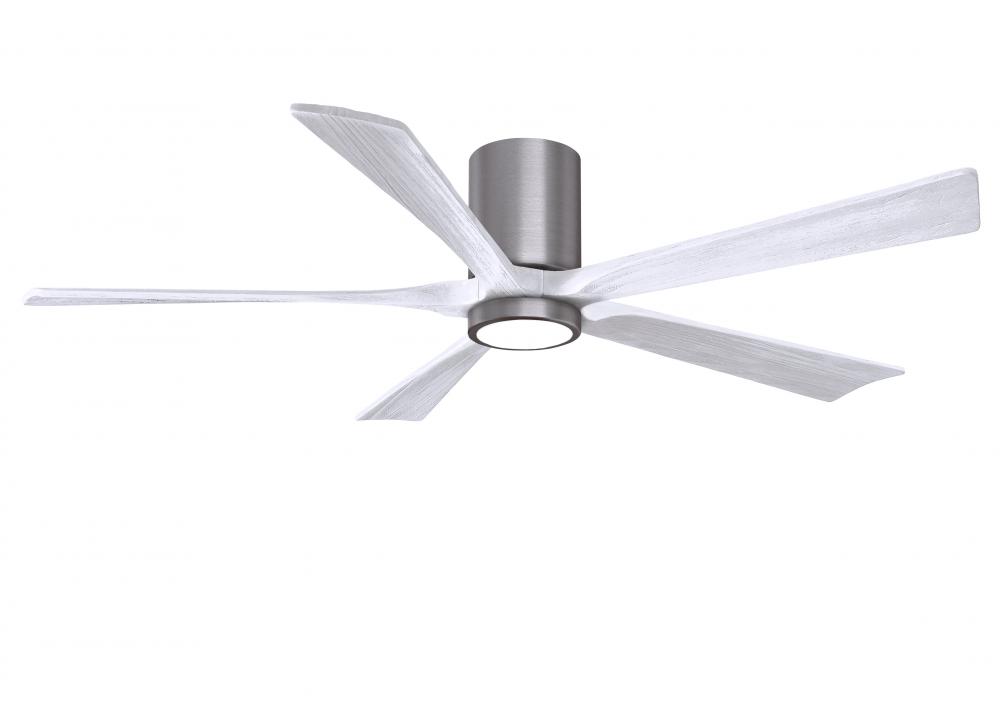 Irene-5HLK - 60&#34; Five Blade Flush Mount Paddle Fan - 5CCT Integrated LED - Brushed Pewter Finish