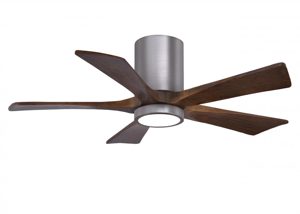 Irene-5HLK - 42&#34; Five Blade Flush Mount Paddle Fan - 5CCT Integrated LED - Brushed Pewter Finish