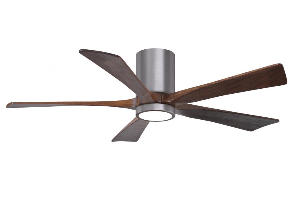 Irene-5HLK - 52&#34; Five Blade Flush Mount Paddle Fan - 5CCT Integrated LED - Brushed Pewter Finish