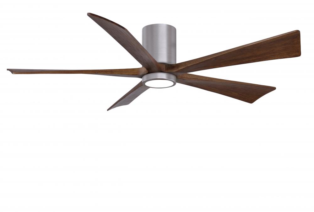 Irene-5HLK - 60&#34; Five Blade Flush Mount Paddle Fan - 5CCT Integrated LED - Brushed Pewter Finish