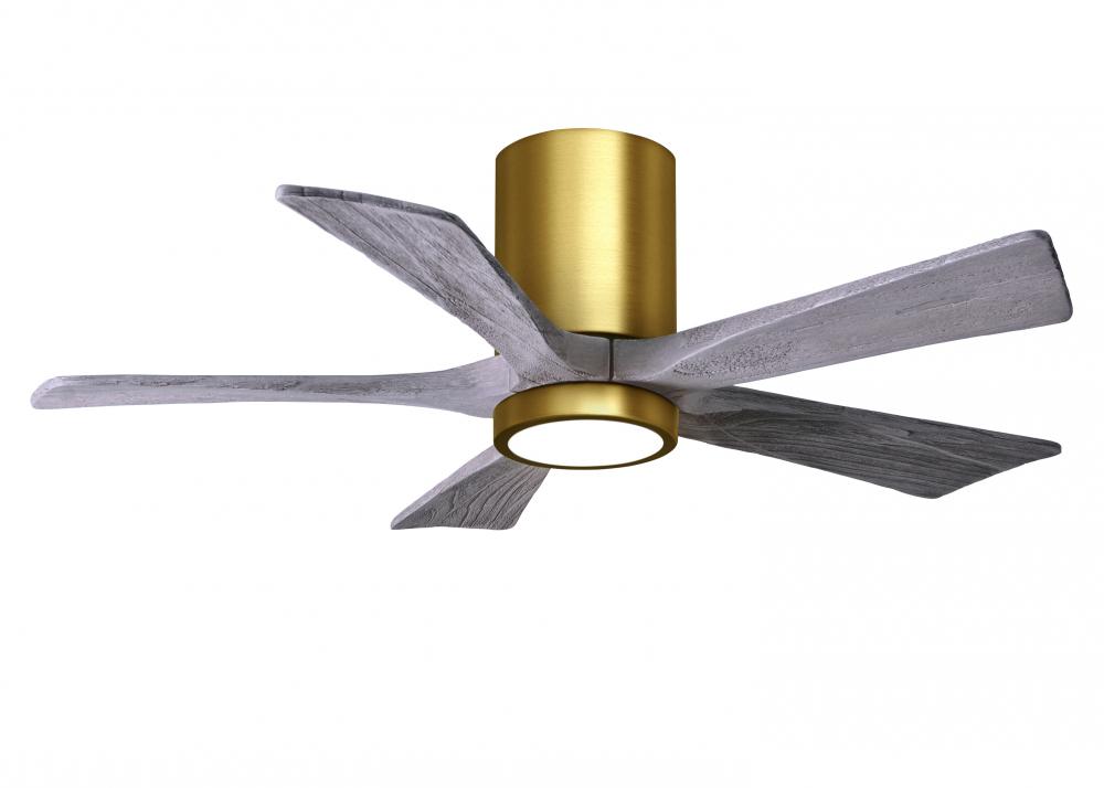 Irene-5HLK - 42&#34; Five Blade Flush Mount Paddle Fan - 5CCT Integrated LED - Brushed Brass Finish