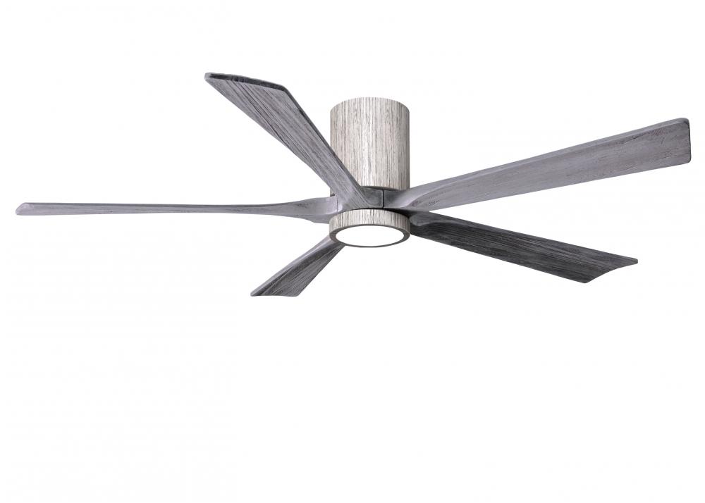 Irene-5HLK - 60&#34; Five Blade Flush Mount Paddle Fan - 5CCT Integrated LED - Barn Wood Tone Finish