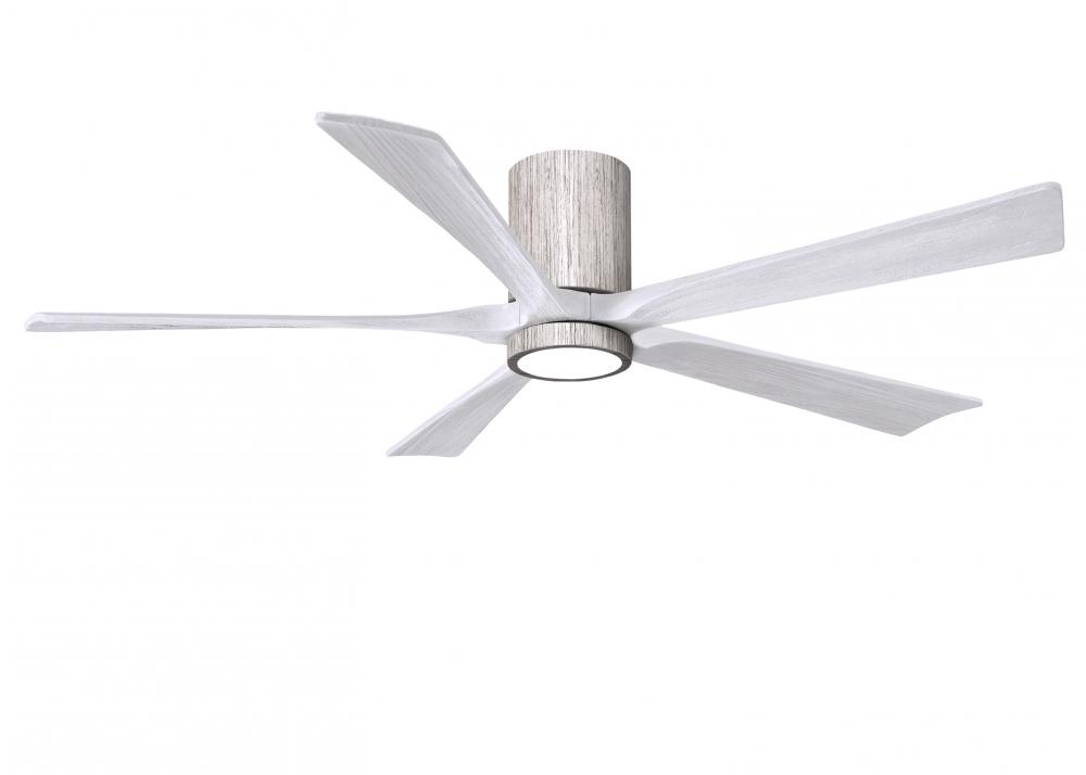 Irene-5HLK - 60&#34; Five Blade Flush Mount Paddle Fan - 5CCT Integrated LED - Barn Wood Tone Finish
