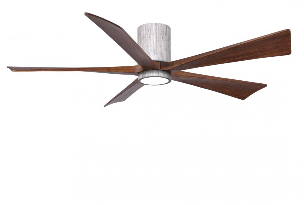 Irene-5HLK - 60&#34; Five Blade Flush Mount Paddle Fan - 5CCT Integrated LED - Barn Wood Tone Finish