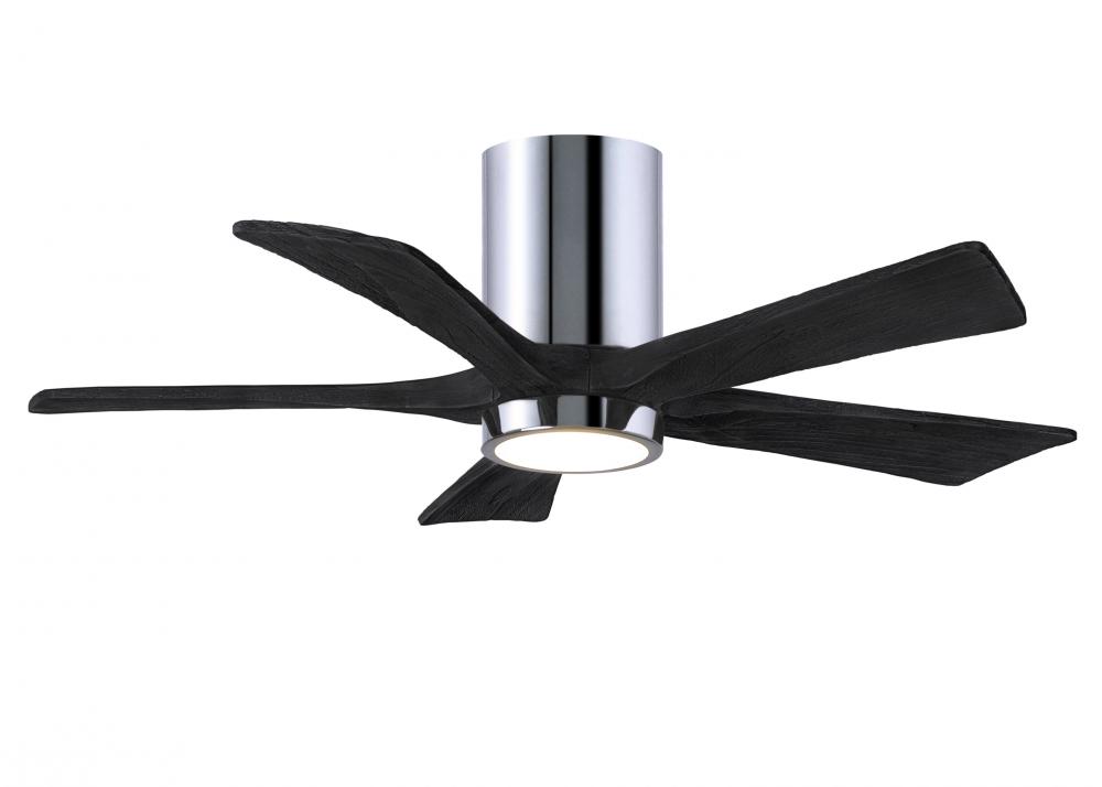 Irene-5HLK - 42&#34; Five Blade Flush Mount Paddle Fan - 5CCT Integrated LED - Polished Chrome Finis