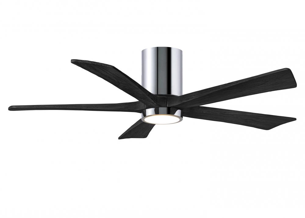 Irene-5HLK - 52&#34; Five Blade Flush Mount Paddle Fan - 5CCT Integrated LED - Polished Chrome Finis