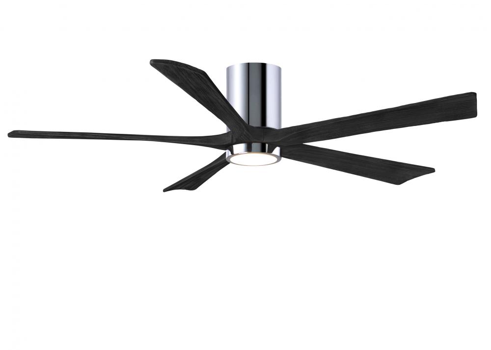 Irene-5HLK - 60&#34; Five Blade Flush Mount Paddle Fan - 5CCT Integrated LED - Polished Chrome Finis