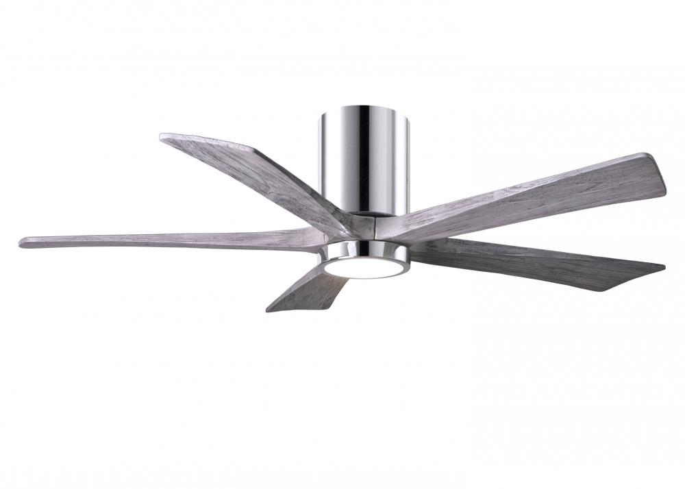 Irene-5HLK - 52&#34; Five Blade Flush Mount Paddle Fan - 5CCT Integrated LED - Polished Chrome Finis