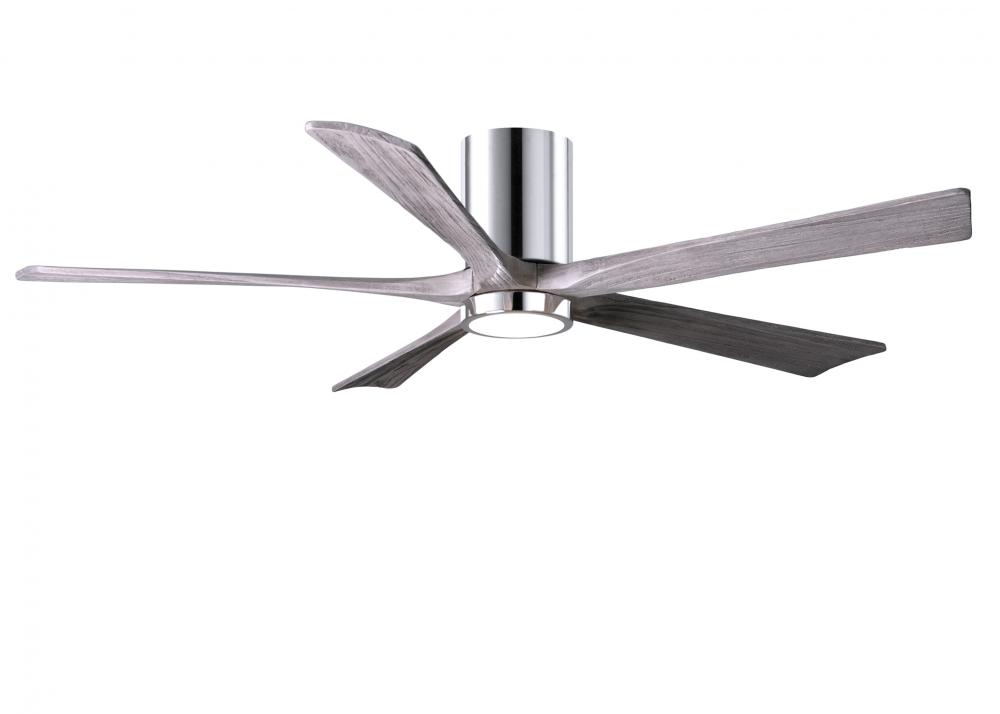 Irene-5HLK - 60&#34; Five Blade Flush Mount Paddle Fan - 5CCT Integrated LED - Polished Chrome Finis