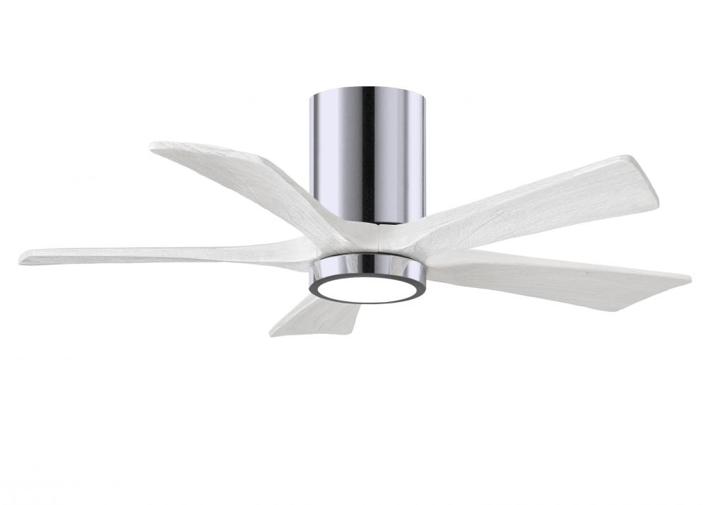 Irene-5HLK - 42&#34; Five Blade Flush Mount Paddle Fan - 5CCT Integrated LED - Polished Chrome Finis
