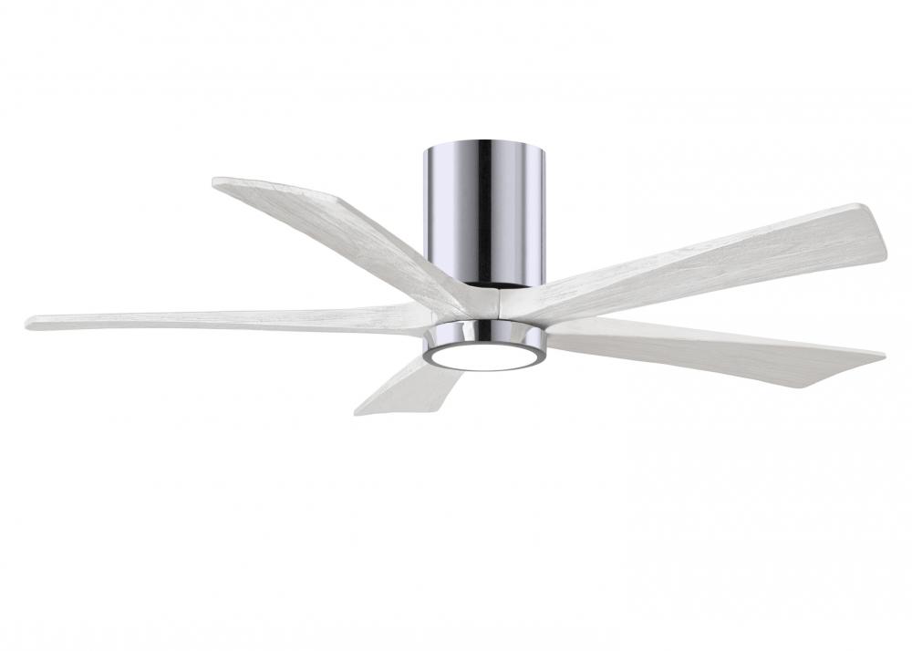 Irene-5HLK - 52&#34; Five Blade Flush Mount Paddle Fan - 5CCT Integrated LED - Polished Chrome Finis