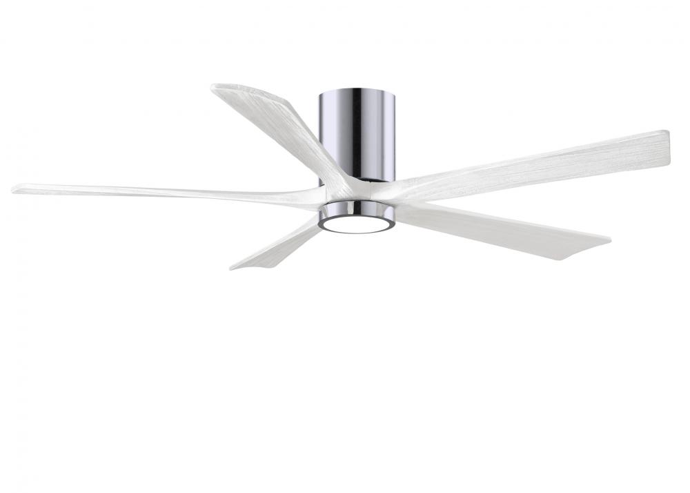 Irene-5HLK - 60&#34; Five Blade Flush Mount Paddle Fan - 5CCT Integrated LED - Polished Chrome Finis