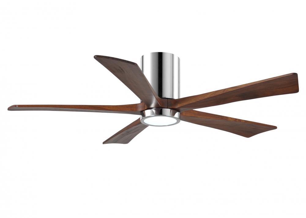 Irene-5HLK - 52&#34; Five Blade Flush Mount Paddle Fan - 5CCT Integrated LED - Polished Chrome Finis