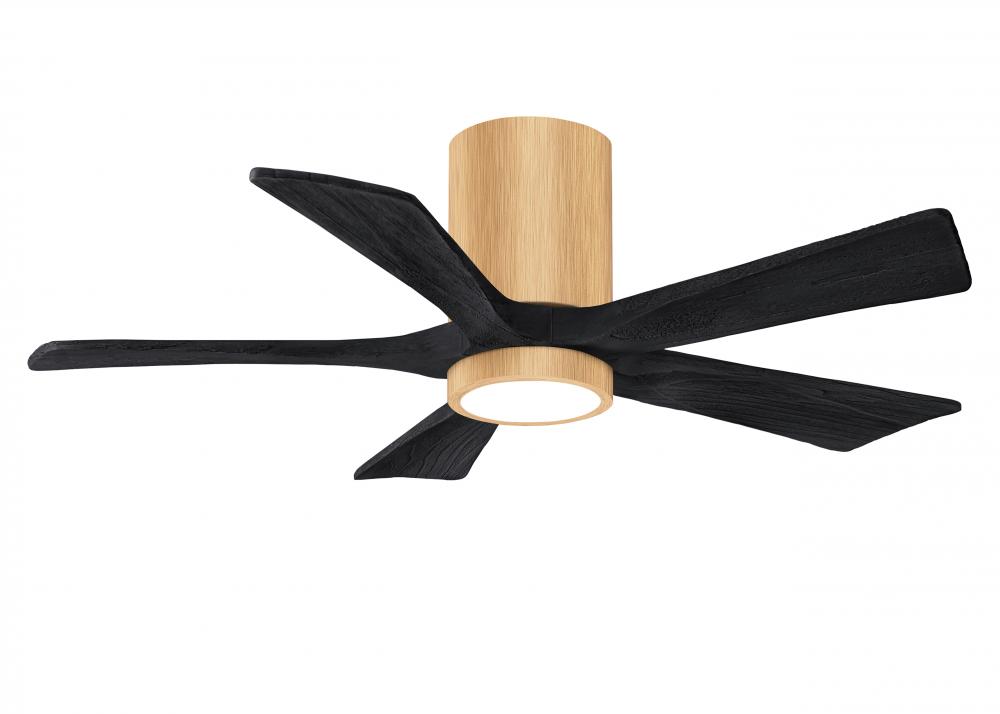 Irene-5HLK-42&#34; Five Blade Flush Mount Paddle Fan-5CCT Integrated LED -Light Maple Tone Finish