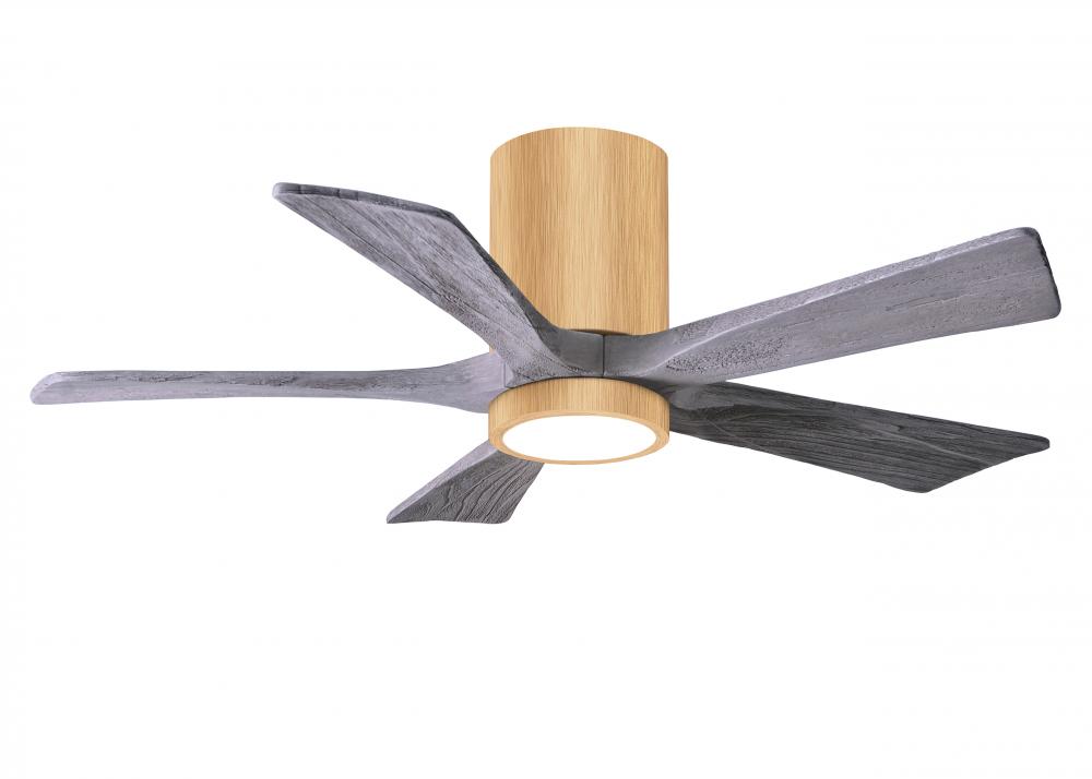 Irene-5HLK-42&#34; Five Blade Flush Mount Paddle Fan-5CCT Integrated LED -Light Maple Tone Finish