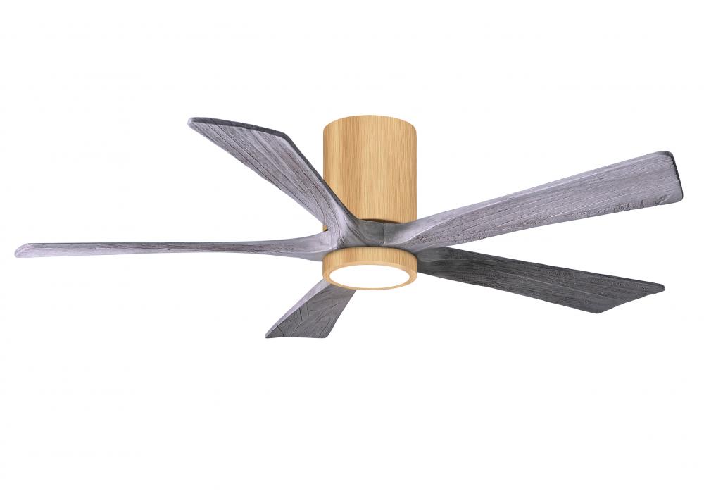 Irene-5HLK-52&#34; Five Blade Flush Mount Paddle Fan-5CCT Integrated LED -Light Maple Tone Finish