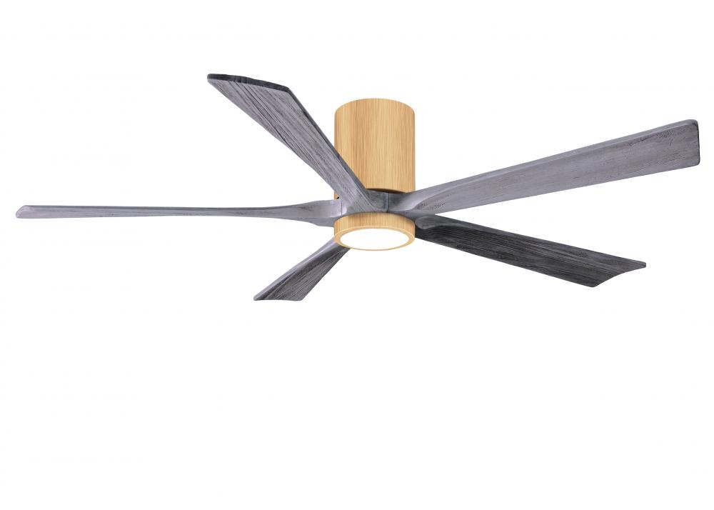 Irene-5HLK-60&#34; Five Blade Flush Mount Paddle Fan-5CCT Integrated LED -Light Maple Tone Finish