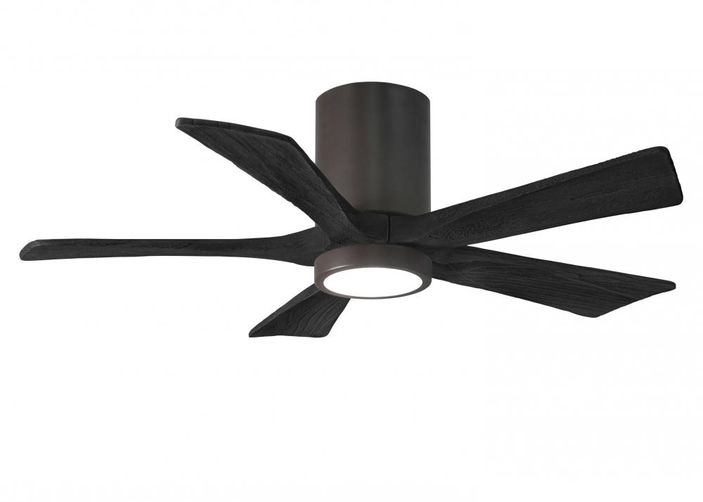Irene-5HLK - 42&#34; Five Blade Flush Mount Paddle Fan - 5CCT Integrated LED - Textured Bronze Finis