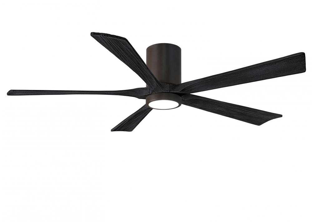 Irene-5HLK - 60&#34; Five Blade Flush Mount Paddle Fan - 5CCT Integrated LED - Textured Bronze Finis