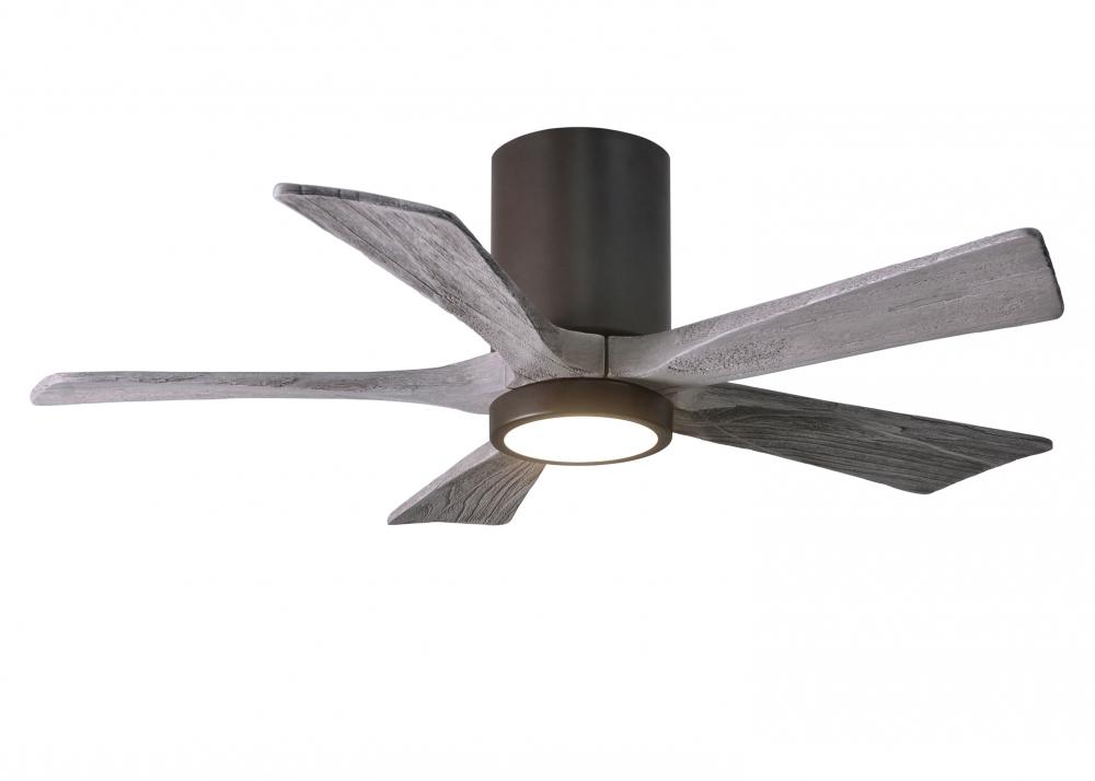 Irene-5HLK - 42&#34; Five Blade Flush Mount Paddle Fan - 5CCT Integrated LED - Textured Bronze Finis
