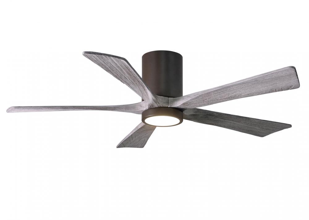 Irene-5HLK - 52&#34; Five Blade Flush Mount Paddle Fan - 5CCT Integrated LED - Textured Bronze Finis