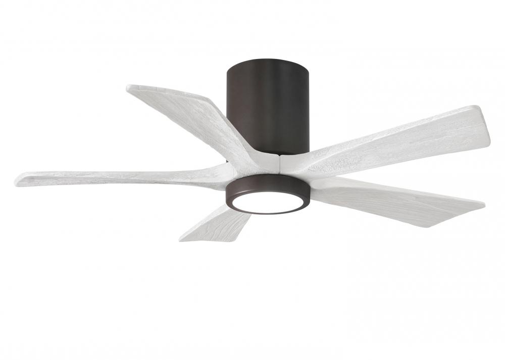 Irene-5HLK - 42&#34; Five Blade Flush Mount Paddle Fan - 5CCT Integrated LED - Textured Bronze Finis