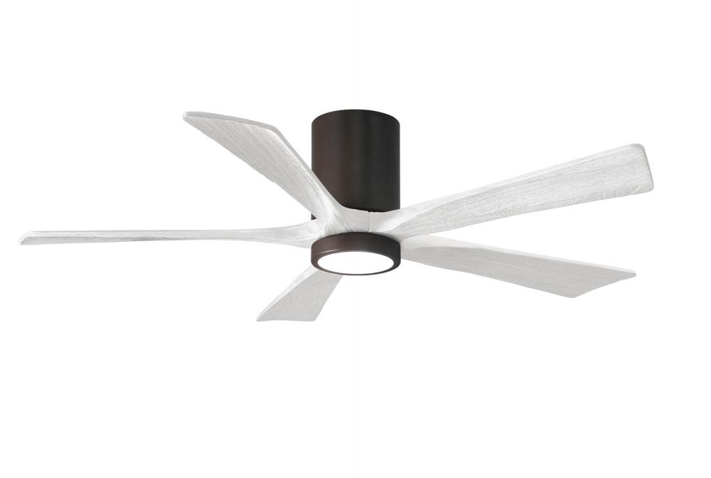 Irene-5HLK - 52&#34; Five Blade Flush Mount Paddle Fan - 5CCT Integrated LED - Textured Bronze Finis