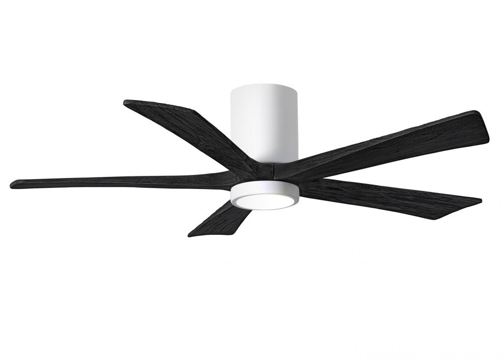 Irene-5HLK - 52&#34; Five Blade Flush Mount Paddle Fan - 5CCT Integrated LED - Gloss White Finish
