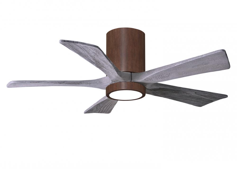 Irene-5HLK - 42&#34; Five Blade Flush Mount Paddle Fan - 5CCT Integrated LED - Walnut Tone Finish