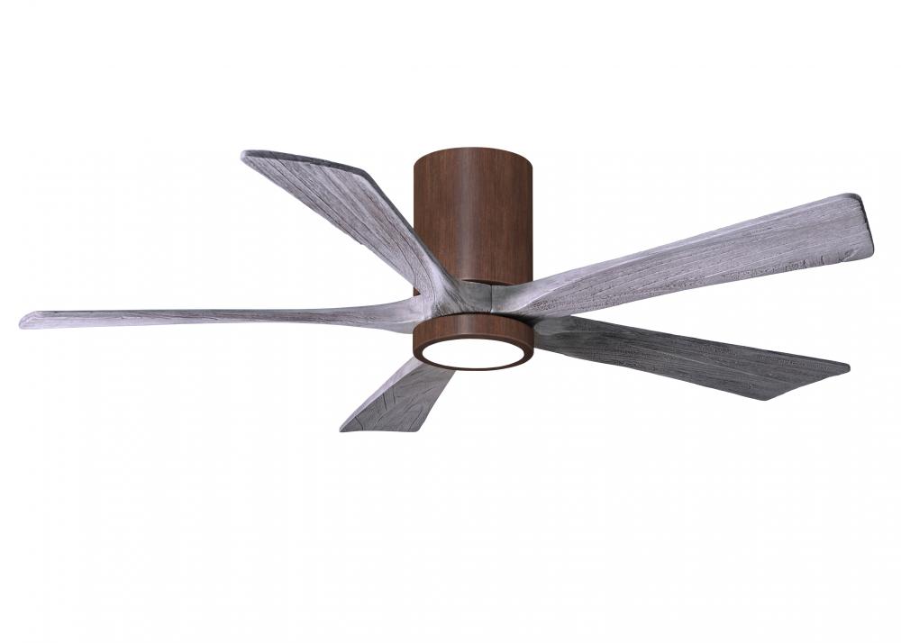 Irene-5HLK - 52&#34; Five Blade Flush Mount Paddle Fan - 5CCT Integrated LED - Walnut Tone Finish
