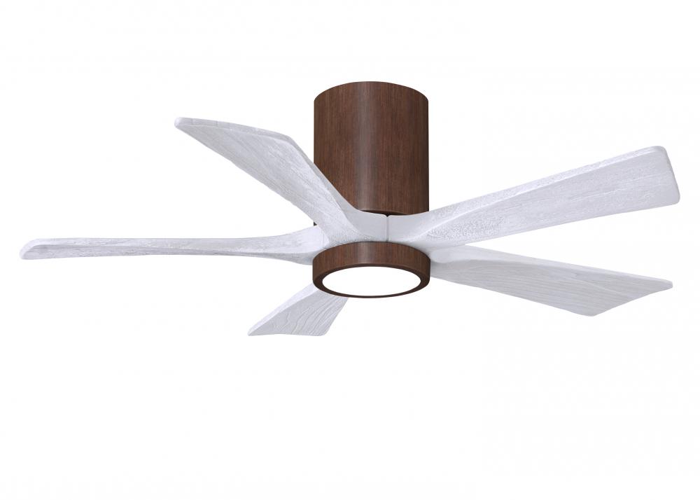 Irene-5HLK - 42&#34; Five Blade Flush Mount Paddle Fan - 5CCT Integrated LED - Walnut Tone Finish