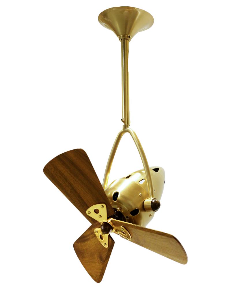 Jarold Direcional - Directional Ceiling Fan - Brushed Brass Finish - Mahogany Tone Blades