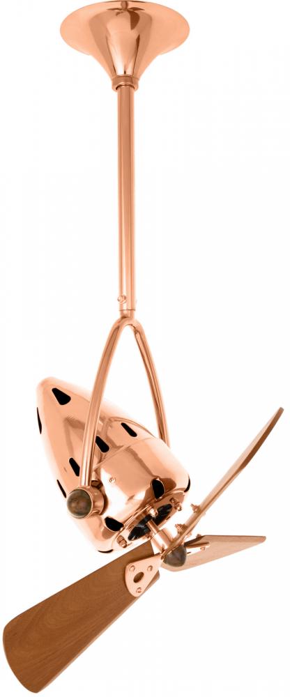Jarold Direcional - Directional Ceiling Fan - Polished Copper Finish - Mahogany Tone Blades