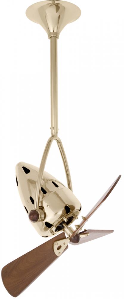 Jarold Direcional - Directional Ceiling Fan - Polished Brass Finish - Mahogany Tone Blades