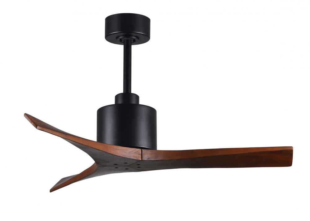 Mollywood - 42&#34; Ceiling Fan - Matte Black Finish - Walnut Tone Blades