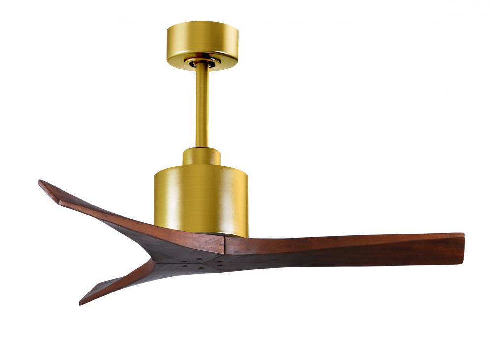 Mollywood - 42&#34; Ceiling Fan - Brushed Brass Finish - Walnut Tone Blades