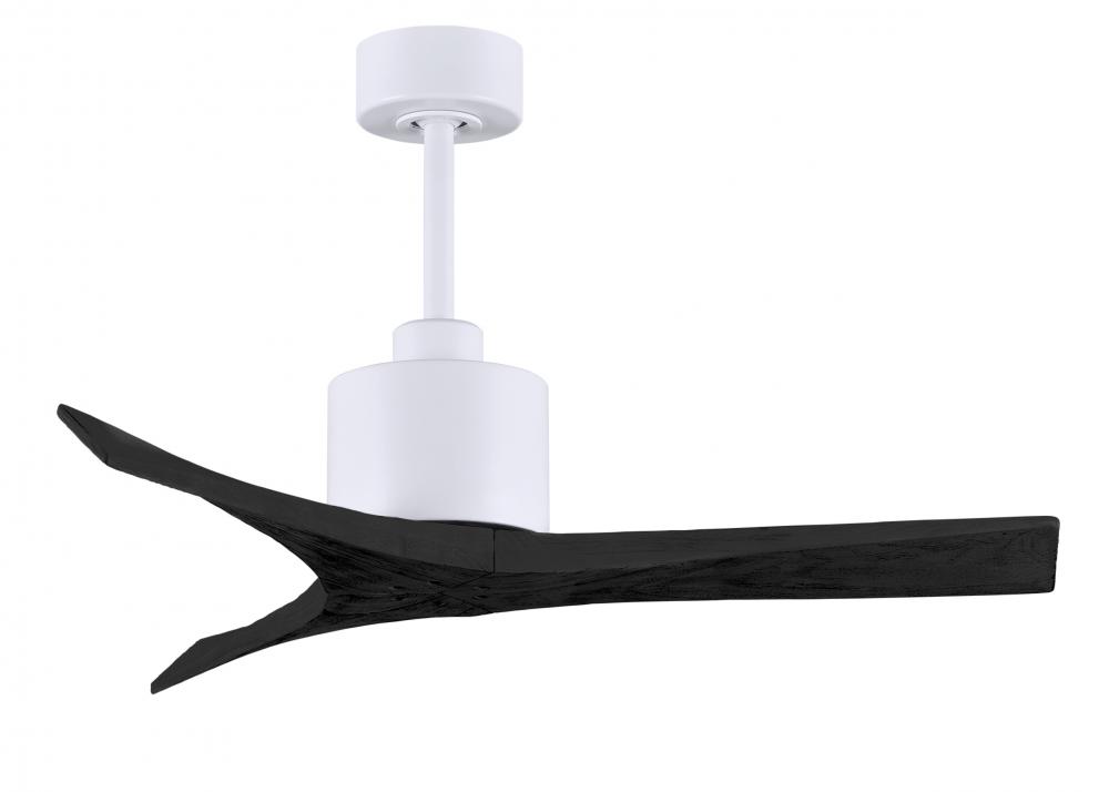 Mollywood - 42&#34; Ceiling Fan - Matte White Finish - Matte Black Blades