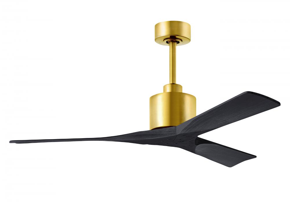 Nan - 52&#34; Ceiling Fan - Brushed Brass Finish - Matte Black Blades